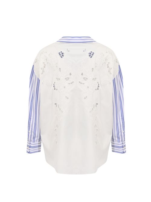 Camicia WKDTESSILE in cotone a righe e pizzo Sangallo WEEKEND MAX MARA | 2615111012600050